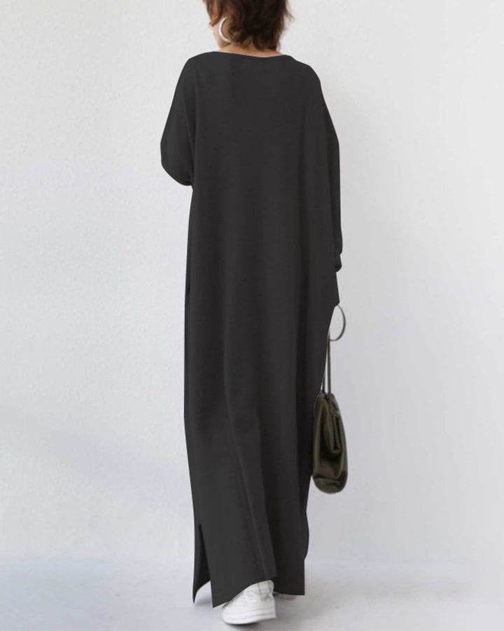 Eudora - Elegant Casual V-Neck Dress