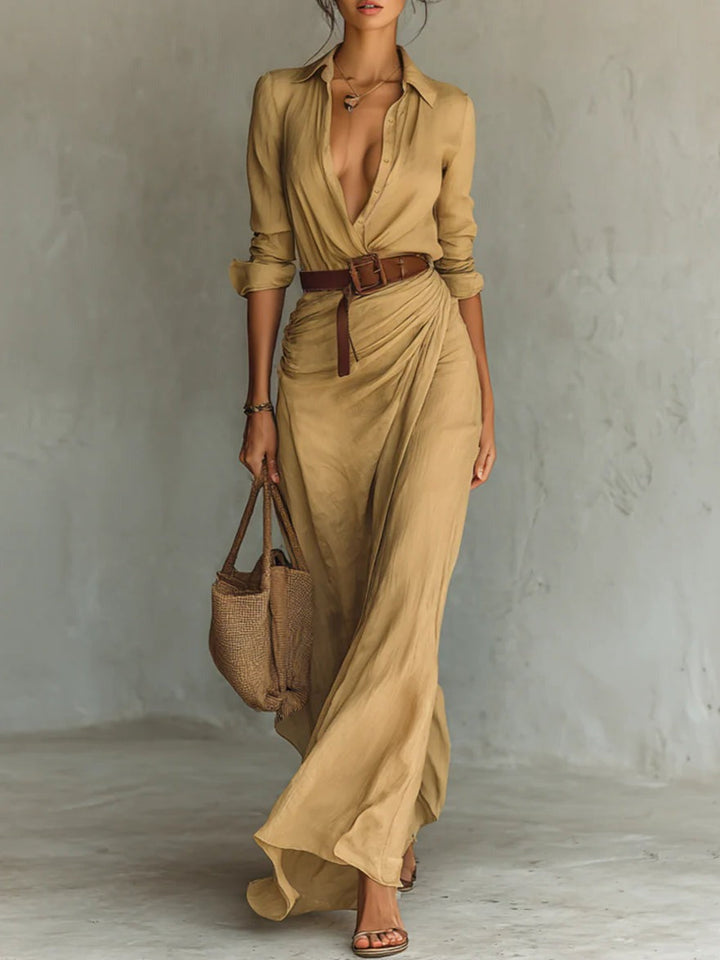 Dominique - Elegant Casual Shirt Dress
