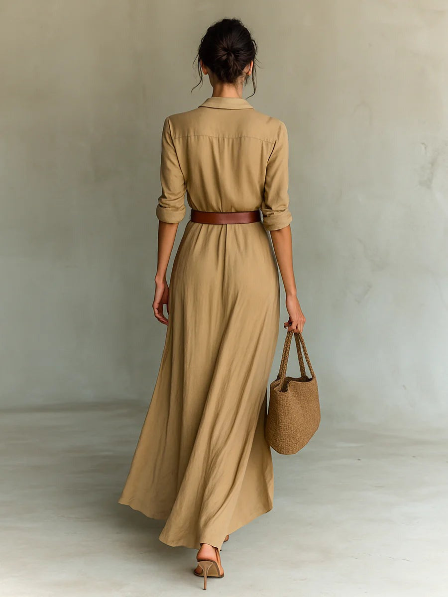 Dominique - Elegant Casual Shirt Dress