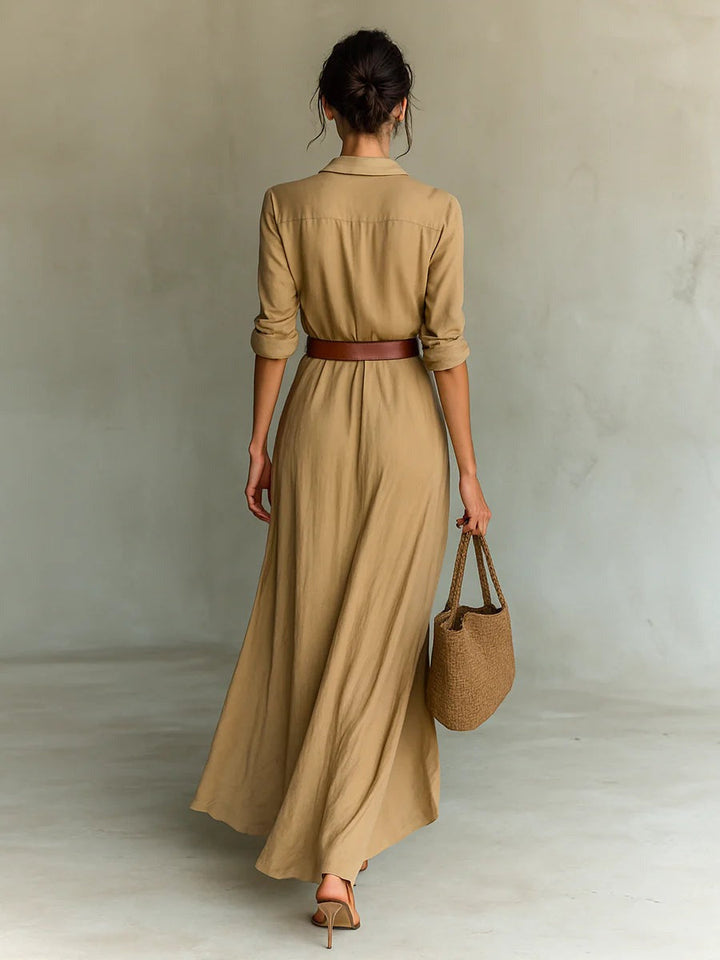 Dominique - Elegant Casual Shirt Dress