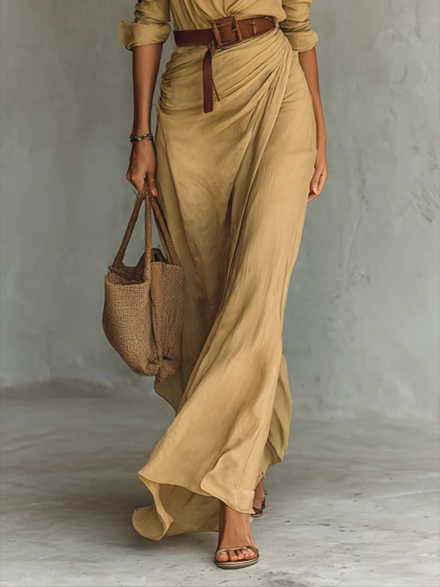 Dominique - Elegant Casual Shirt Dress