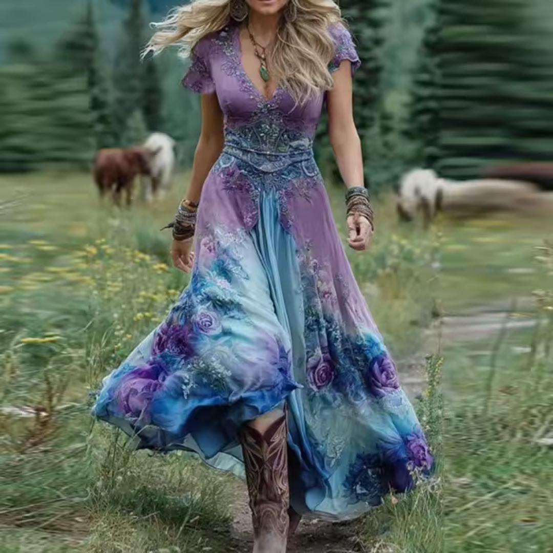 Amirae - Elegant Casual Floral Dress