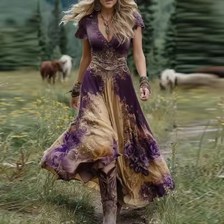 Amirae - Elegant Casual Floral Dress