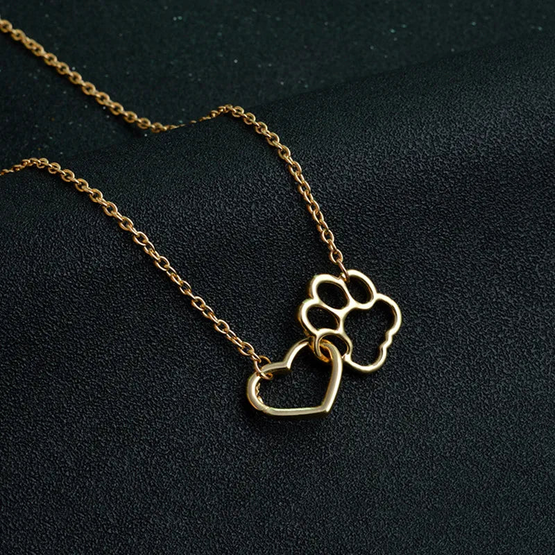 Christiana - Paw Print Pendant Necklace