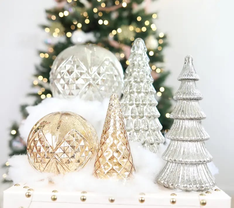 Vionara - Golden Lighted Christmas Trees