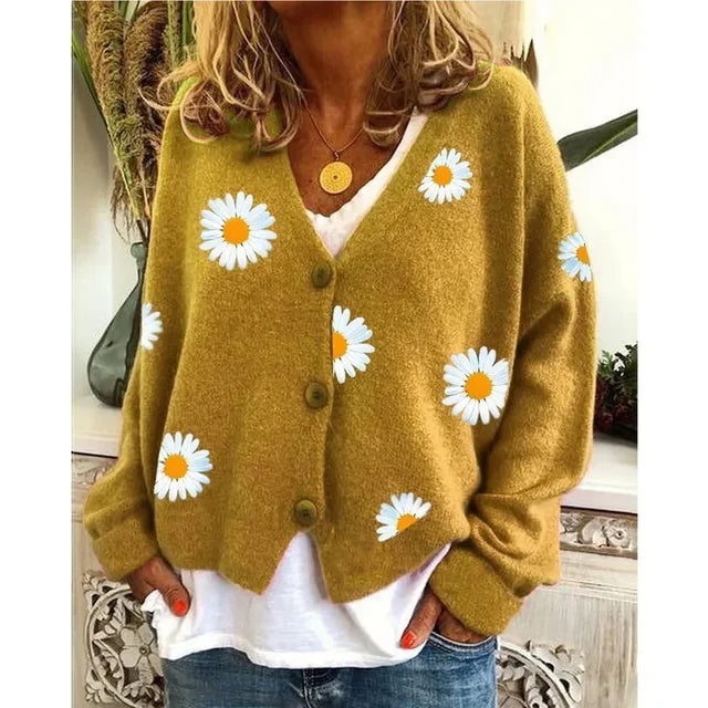 Annelina - Stylish Casual Floral Cardigan
