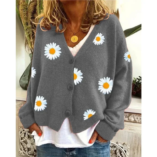 Annelina - Stylish Casual Floral Cardigan